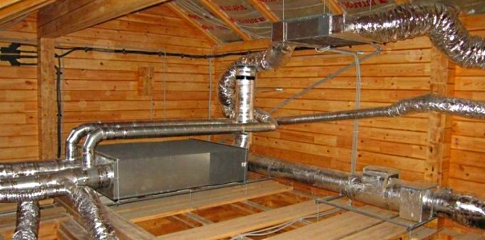 Сложная система вентиляционных каналов в бане